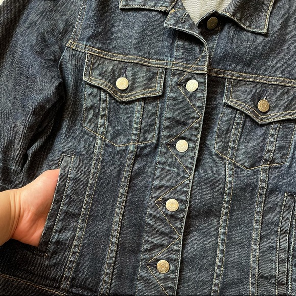 J.Crew Dark Wash Button Front Denim Jacket - Picture 2 of 7